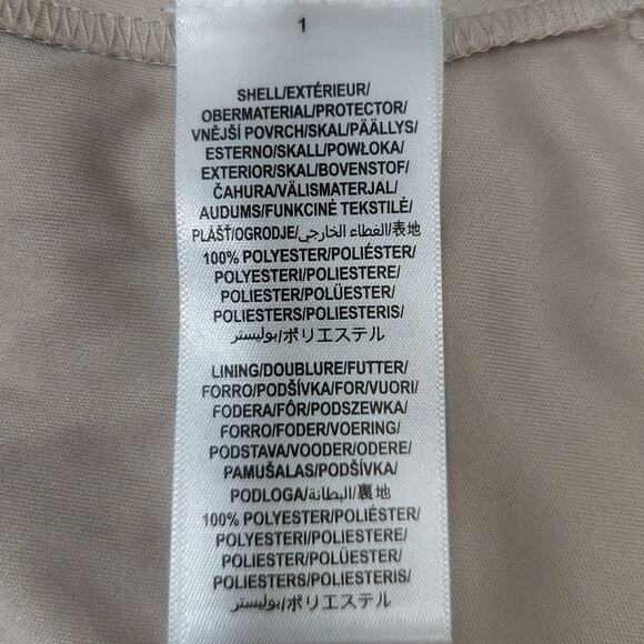 ADRIANNA PAPELL SZ 2 beige 3d floral beaded knee length nwt $249  b118 *flaw - Picture 5 of 11